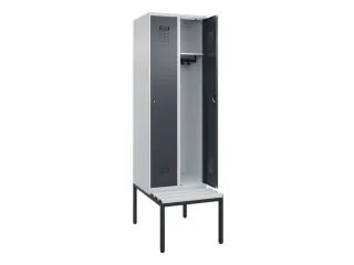 locker met bank,HxBxD 2120x600x815mm,2vak,vak B 300mm,cilinderslot - 1