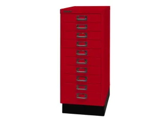 kantoor-ladekast HxBxD 670x279x380mm 10 laden romp kardinaalrood staal - 4