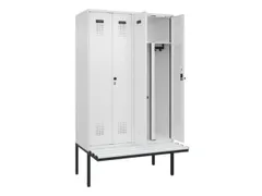PBM-locker met bank,HxBxD 2120x1200x815mm,4vak,vak B 300mm