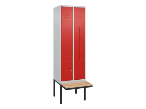 Z-garderobekast,HxBxD 2120x600x815mm,2vak,vak B 300mm,cil.-slot