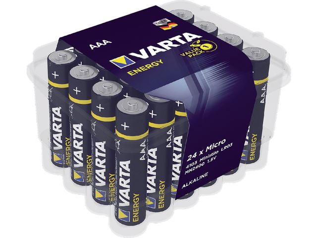 Batterij Varta Energy 24x AAA Voordeelbox | VoordeligeBatterijen.nl