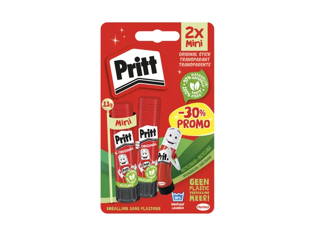 Lijmstift Pritt Original Mini 11gr blister à 2 stuks Promo