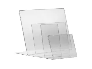 Kaarthouder Budget L-Standaard A6 1,5 Mm Staand Acryl set van 10 stuks - 6