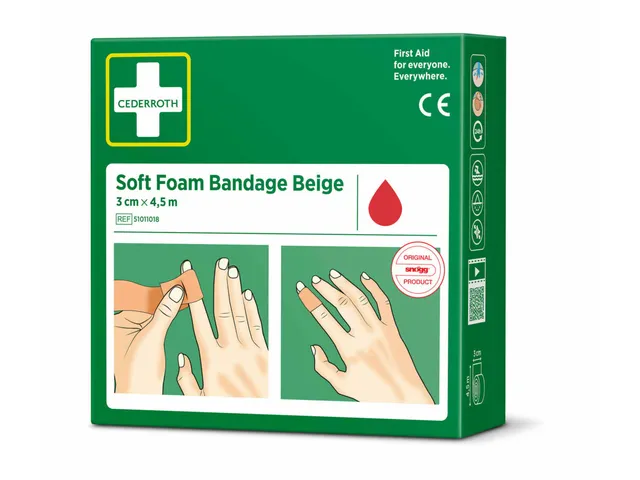 Pansement autoadhésif Cederroth Soft Foam beige 3cmx4,5m