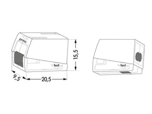 Verlichtingsconnector, 2.5mm, 2 Rigid - 1 Flexibel, 105°, White