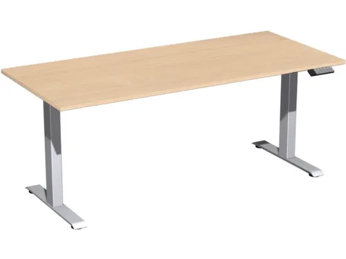 Elektrisch ihv bureau,HxBxD 630-1280x1800x800mm,blad beuken