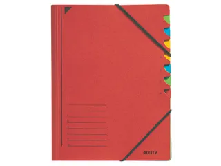 Sorteermap Leitz 3907 A4 7 Vaks Rood karton - 1