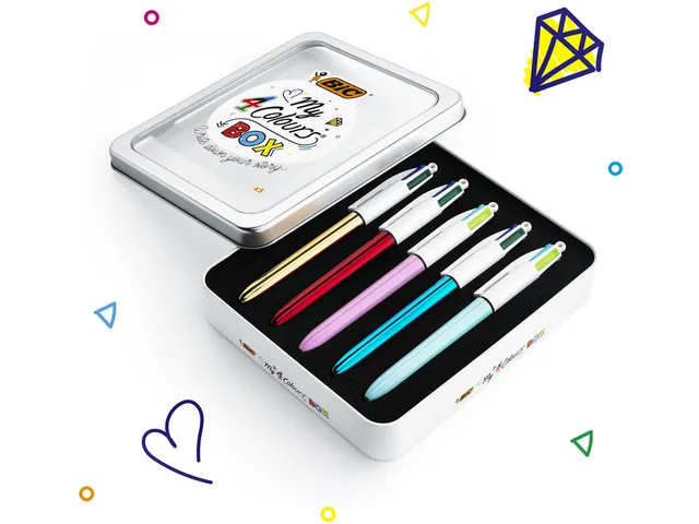 Stylo bille BIC 4 couleurs My BIC coffret 4 couleurs assorties