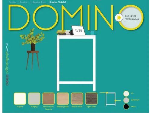 Domino Basic Statafel 160x80x110cm Logan Eiken Aluminium