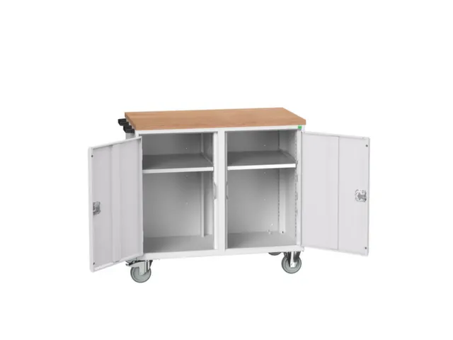 montagetafel 980x1050x600mm multiplexblad 2 kasten RAL7035 fr. RAL7035