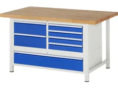 werkbank,HxBxD 840-1040x1500x900mm,beukblad,draagverm. 1250kg,4voeten