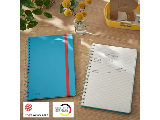 Notitieboek Leitz Cosy B5 lijn spiraal blauw