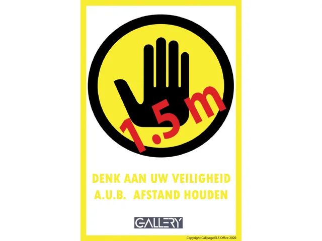 Sticker Waarschuwing Houd 1,5 Meter Afstand A5 Nederlands
