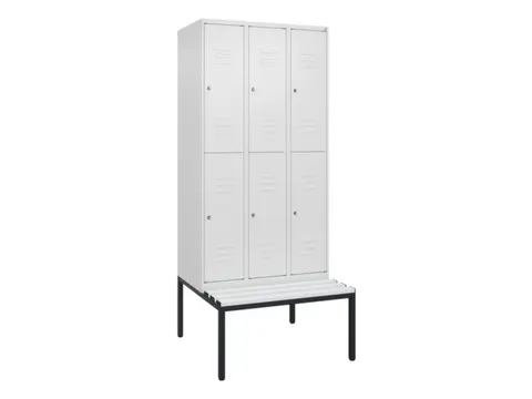 armoire vestiaire avec banc à deux niveaux HxlxP 2120x900x815mm