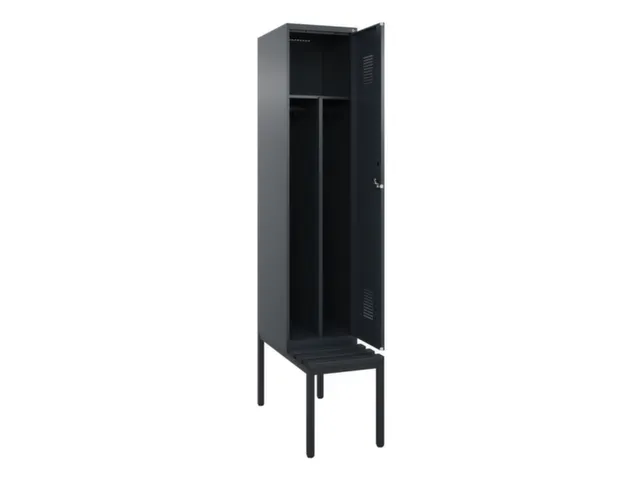 locker met bank,voor scheiding van kleding,HxBxD 2120x400x815mm,1vak