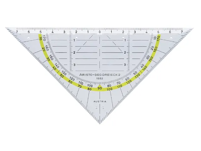 Geodriehoek Aristo 1552 16cm Transparant Met Gele Rand