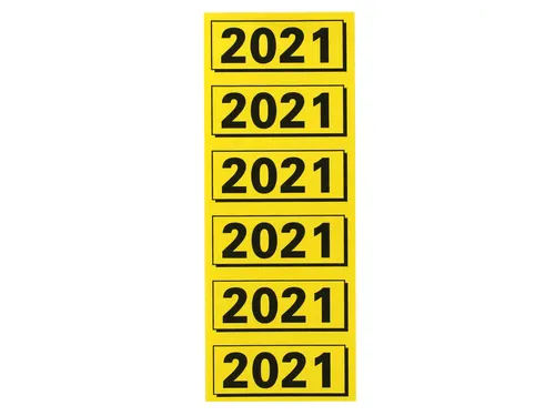 Rugetiket Elba 2021 geel met zwarte opdruk 120 stuks