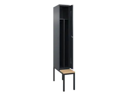 locker met bank,voor scheiding van kleding,HxBxD 2120x300x815mm,1vak