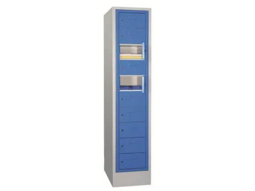 Vakken-/sorteerkast 1850x400x500 1x10 Vakken Ral7035 Front Ral5010