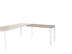 Domino Aanbouw Hoogte Verstelbaar 1200x600mm Hav/Kers 25mm Wit