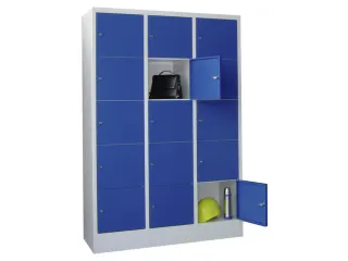 lockerkast,HxBxD 1850x1200x500mm,3x5vakken,RAL7035,front RAL7016 - 1