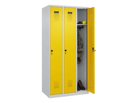 locker,HxBxD 1850x900x500mm,3vak,vak B 300mm,draaigrendel