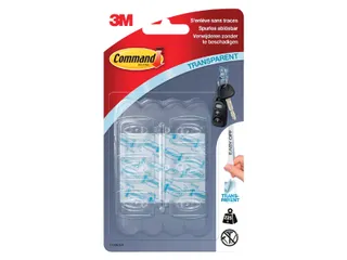 Haak Command mini inclusief bevestigingsstrip transparant 6 stuks - 2