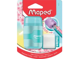 potloodslijper + gom Connect Soft Touch assorti pastelkleuren, op blis - 5