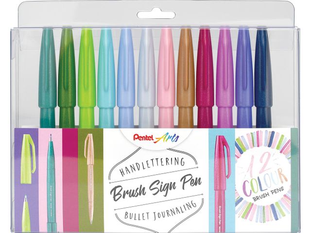 brushpen Sign Pen Brush Touch 12 stuks assorti | TekenplatenShop.be
