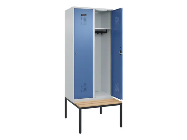locker met bank,HxBxD 2120x800x815mm,2vak,vak B 400mm,cilinderslot