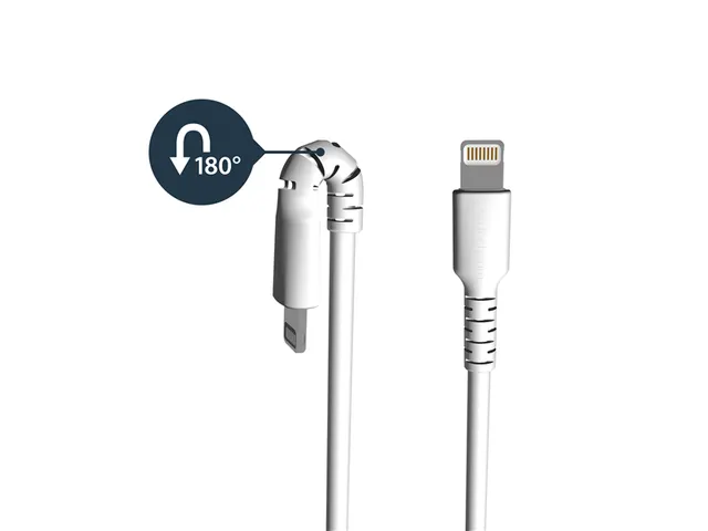 1 Meter Gehoekte Lightning Usb Kabel Apple Wit Aramide