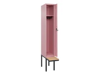 locker met bank,HxBxD 2120x300x815mm,1vak,vak B 300mm,draaigrendel - 2