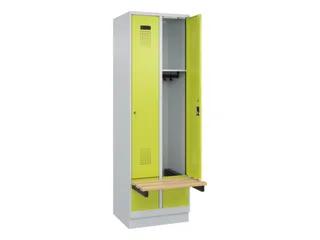 locker met bank,HxBxD 1950x600x815mm,2vak,vak B 300mm,cilinderslot - 1