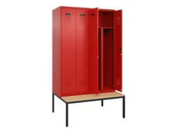 PBM-locker met bank,HxBxD 2120x1200x815mm,4vak,vak B 300mm