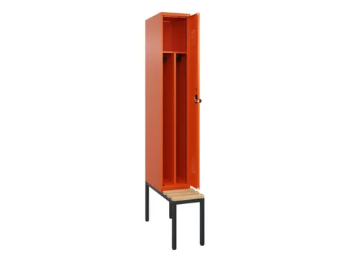 locker met bank,voor scheiding van kleding,HxBxD 2120x300x815mm,1vak