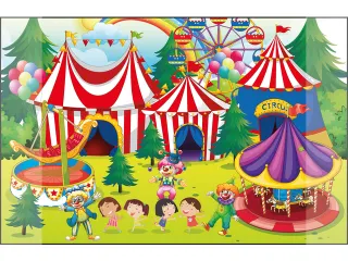 Bureauonderlegger Kangaro PP 38x58cm dessin Circus - 1