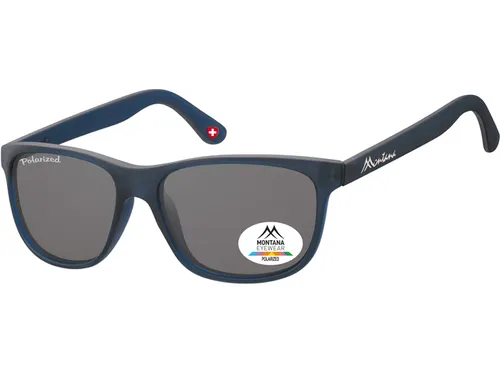 Zonnebril Montana met smoke gepolariseerd glas mat blauw