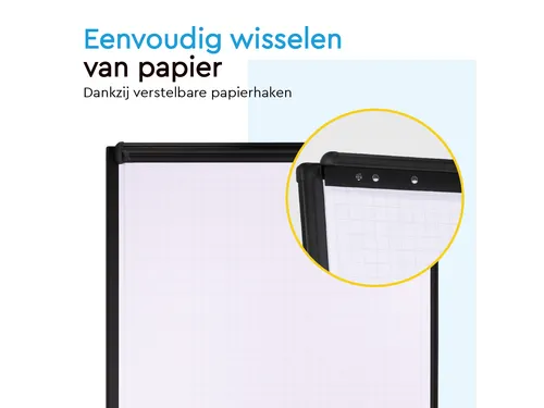 BRASQ Flipover Mobiel 70x100cm Magnetisch Zwart inclusief accessoires