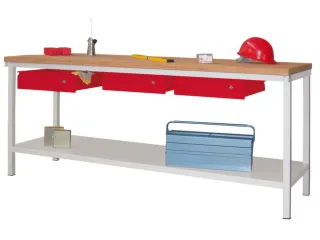 werkbank,HxBxD 900x2000x700mm,onderstel/romp RAL7035,front RAL3000 - 2