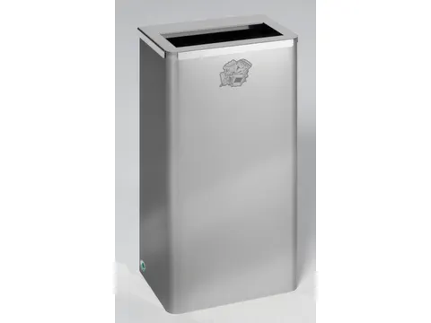 RVS afvalbakken,40l,HxBxD 600x310x220mm,wand/staander,romp RVS