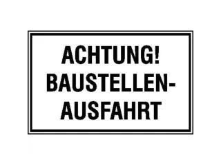 aanwijzingsbord,Let op! Uitrit bouwplaats,aluminium gemerkt,gemoffeld - 1