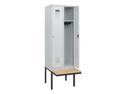 locker met bank,HxBxD 1950x600x815mm,2vak,vak B 300mm,cilinderslot