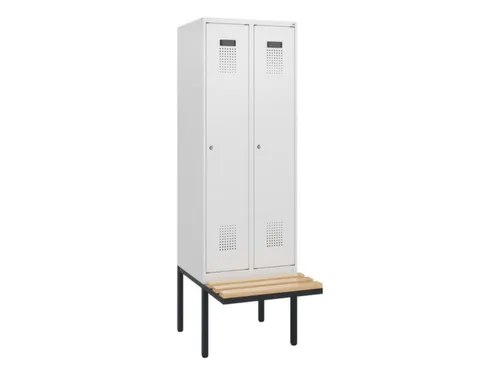 locker met bank,HxBxD 1950x600x815mm,2vak,vak B 300mm,cilinderslot