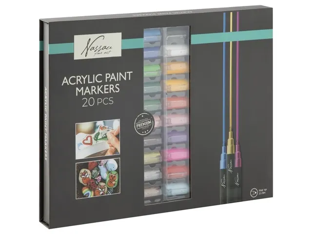 Acrylmarker Nassau set à 20 kleuren