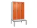 locker met bank,voor scheiding van kleding,HxBxD 2120x1200x815mm,3vak