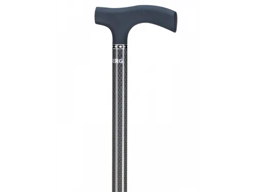 Wandelstok Able2 carbon soft recht handvat zwart