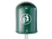 Afvalbak van staalplaat met asbak 45 liter ovale opening open mosgroen