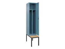 locker met bank,voor scheiding van kleding,HxBxD 2120x400x815mm,1vak