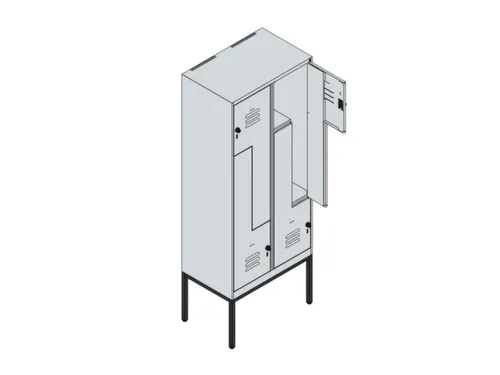 Z-garderobekast,HxBxD 2120x800x500mm,vak B 200/400mm,cil.-slot