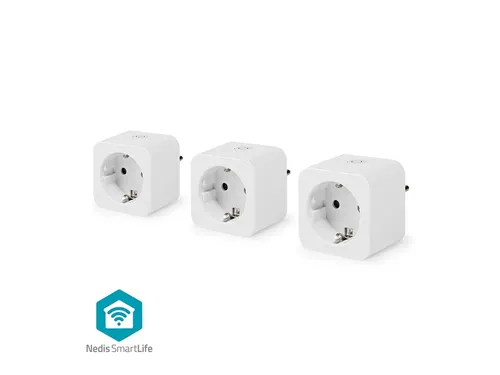 Nedis SmartLife Slimme Stekker Wi-Fi IP21 Wit 3 stuks